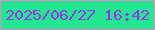 文字の大きさ：5、枠の色：e689cb、背景の色：23e691、文字の色：9b32f1 無料ブログパーツのブログ時計