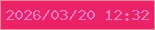 文字の大きさ：5、枠の色：e68b9e、背景の色：eb2366、文字の色：f779c5 無料ブログパーツのブログ時計