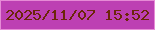 文字の大きさ：1、枠の色：e68bd6、背景の色：bd40b3、文字の色：6c260a 無料ブログパーツのブログ時計