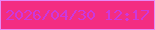 文字の大きさ：1、枠の色：e68bf5、背景の色：f32d82、文字の色：cc37dd 無料ブログパーツのブログ時計