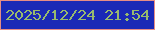 文字の大きさ：5、枠の色：e68d85、背景の色：1a29b6、文字の色：98ba6e 無料ブログパーツのブログ時計