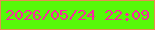 文字の大きさ：3、枠の色：e68e4f、背景の色：57f909、文字の色：f928a1 無料ブログパーツのブログ時計