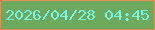文字の大きさ：4、枠の色：e68e4f、背景の色：6eaa5e、文字の色：75ffe3 無料ブログパーツのブログ時計