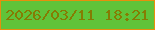 文字の大きさ：4、枠の色：e68f0c、背景の色：60c339、文字の色：857c03 無料ブログパーツのブログ時計
