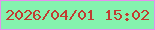 文字の大きさ：3、枠の色：e690ed、背景の色：85f2ae、文字の色：c13c31 無料ブログパーツのブログ時計