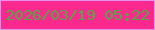 文字の大きさ：4、枠の色：e690f1、背景の色：fa298d、文字の色：52a843 無料ブログパーツのブログ時計