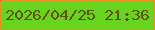 文字の大きさ：2、枠の色：e69124、背景の色：69d41e、文字の色：5f520d 無料ブログパーツのブログ時計