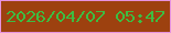 文字の大きさ：4、枠の色：e692df、背景の色：9d410f、文字の色：3dbd42 無料ブログパーツのブログ時計