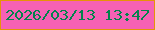 文字の大きさ：2、枠の色：e69307、背景の色：f661b4、文字の色：03834c 無料ブログパーツのブログ時計