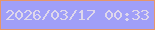 文字の大きさ：3、枠の色：e6966a、背景の色：a09ff8、文字の色：ded7eb 無料ブログパーツのブログ時計
