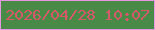 文字の大きさ：3、枠の色：e697e1、背景の色：498a46、文字の色：d3596b 無料ブログパーツのブログ時計