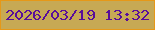 文字の大きさ：3、枠の色：e69818、背景の色：c7a954、文字の色：580e9a 無料ブログパーツのブログ時計