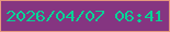 文字の大きさ：4、枠の色：e6987e、背景の色：853581、文字の色：03d497 無料ブログパーツのブログ時計