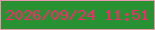 文字の大きさ：1、枠の色：e698af、背景の色：289232、文字の色：f5296b 無料ブログパーツのブログ時計