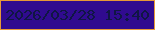 文字の大きさ：3、枠の色：e69937、背景の色：300b8f、文字の色：101644 無料ブログパーツのブログ時計