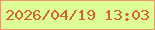 文字の大きさ：4、枠の色：e6996a、背景の色：dcfe95、文字の色：dc6031 無料ブログパーツのブログ時計