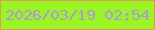 文字の大きさ：5、枠の色：e69a50、背景の色：99f624、文字の色：b294df 無料ブログパーツのブログ時計