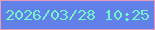 文字の大きさ：5、枠の色：e69abb、背景の色：6281e8、文字の色：73f3ca 無料ブログパーツのブログ時計