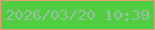 文字の大きさ：4、枠の色：e69d79、背景の色：51ce3f、文字の色：9dbea8 無料ブログパーツのブログ時計