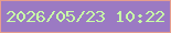 文字の大きさ：3、枠の色：e69d8d、背景の色：9b7ac3、文字の色：c8ffa6 無料ブログパーツのブログ時計