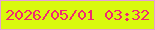 文字の大きさ：3、枠の色：e69fd6、背景の色：d9f90e、文字の色：f12971 無料ブログパーツのブログ時計