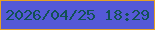 文字の大きさ：3、枠の色：e6a125、背景の色：5559d7、文字の色：125154 無料ブログパーツのブログ時計