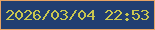 文字の大きさ：4、枠の色：e6a265、背景の色：213e71、文字の色：c9c650 無料ブログパーツのブログ時計
