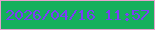 文字の大きさ：2、枠の色：e6a2cd、背景の色：15b05c、文字の色：7c3cf7 無料ブログパーツのブログ時計