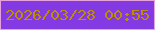 文字の大きさ：4、枠の色：e6a2dc、背景の色：843ae3、文字の色：bd8e01 無料ブログパーツのブログ時計