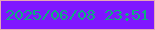 文字の大きさ：1、枠の色：e6a4b6、背景の色：7f16ff、文字の色：0dac7f 無料ブログパーツのブログ時計