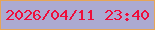 文字の大きさ：5、枠の色：e6a557、背景の色：acaad1、文字の色：ef0d3b 無料ブログパーツのブログ時計
