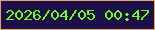 文字の大きさ：2、枠の色：e6a56e、背景の色：1d1049、文字の色：6efc1c 無料ブログパーツのブログ時計