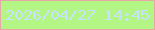 文字の大きさ：2、枠の色：e6a8a7、背景の色：b3f685、文字の色：c8e2fe 無料ブログパーツのブログ時計
