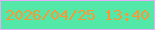 文字の大きさ：3、枠の色：e6acfa、背景の色：53e8a7、文字の色：fa9839 無料ブログパーツのブログ時計