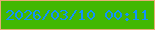 文字の大きさ：1、枠の色：e6ae74、背景の色：42b802、文字の色：1192fa 無料ブログパーツのブログ時計