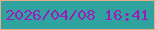 文字の大きさ：4、枠の色：e6ae84、背景の色：30a3a1、文字の色：981fba 無料ブログパーツのブログ時計