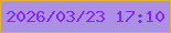 文字の大きさ：4、枠の色：e6af36、背景の色：ad8fe5、文字の色：8825f1 無料ブログパーツのブログ時計