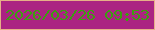 文字の大きさ：1、枠の色：e6af88、背景の色：ab2382、文字の色：3c9e11 無料ブログパーツのブログ時計