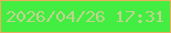 文字の大きさ：4、枠の色：e6b05e、背景の色：43ed41、文字の色：bfd48e 無料ブログパーツのブログ時計