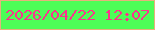 文字の大きさ：5、枠の色：e6b17c、背景の色：4dfd57、文字の色：fb348d 無料ブログパーツのブログ時計