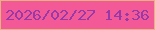 文字の大きさ：4、枠の色：e6b37f、背景の色：f35997、文字の色：9839a9 無料ブログパーツのブログ時計