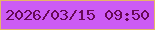 文字の大きさ：1、枠の色：e6b567、背景の色：cc5bf4、文字の色：670854 無料ブログパーツのブログ時計