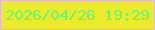 文字の大きさ：2、枠の色：e6b6e3、背景の色：ebeb2c、文字の色：6df674 無料ブログパーツのブログ時計