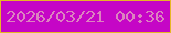 文字の大きさ：5、枠の色：e6b725、背景の色：c506c6、文字の色：dc83bf 無料ブログパーツのブログ時計