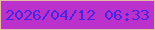 文字の大きさ：3、枠の色：e6bca2、背景の色：ba31cb、文字の色：4b23e0 無料ブログパーツのブログ時計