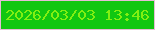 文字の大きさ：1、枠の色：e6bdd7、背景の色：11c711、文字の色：82ef12 無料ブログパーツのブログ時計