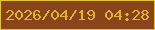 文字の大きさ：3、枠の色：e6c237、背景の色：894419、文字の色：e0b430 無料ブログパーツのブログ時計