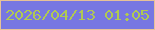 文字の大きさ：5、枠の色：e6c298、背景の色：7777e2、文字の色：b0c952 無料ブログパーツのブログ時計
