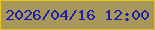 文字の大きさ：4、枠の色：e6c41a、背景の色：a7975a、文字の色：1c1eb0 無料ブログパーツのブログ時計