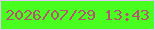 文字の大きさ：4、枠の色：e6c4f9、背景の色：49ff20、文字の色：b35570 無料ブログパーツのブログ時計